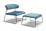 Пуф с обивкой Scab Design Lisa Lounge Pouf, черный глянцевый никель, голубой