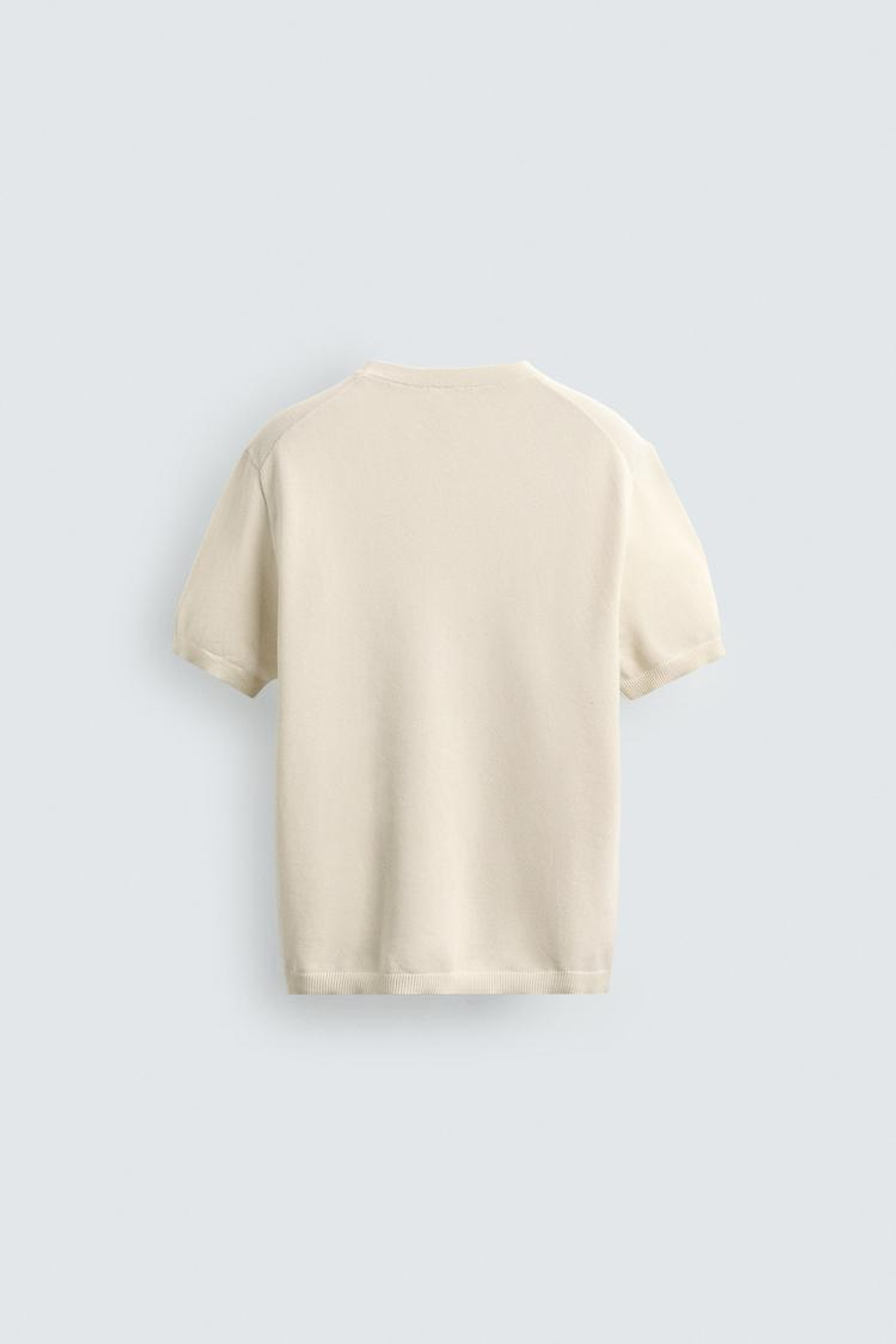 ZARA ФУТБОЛКА RELAXED FIT ИЗ ТРИКОТАЖА, ЖЕЛТОВАТО-БЕЛЫЙ
