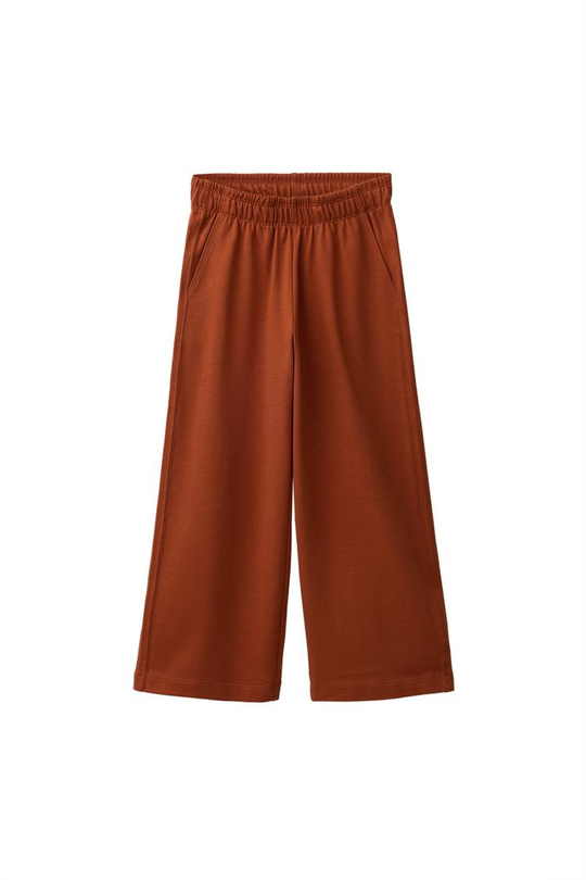 ZARA БРЮКИ WIDE LEG ИЗ ПЛОТНОГО ТРИКОТАЖА, ТЕРРАКОТОВЫЙ