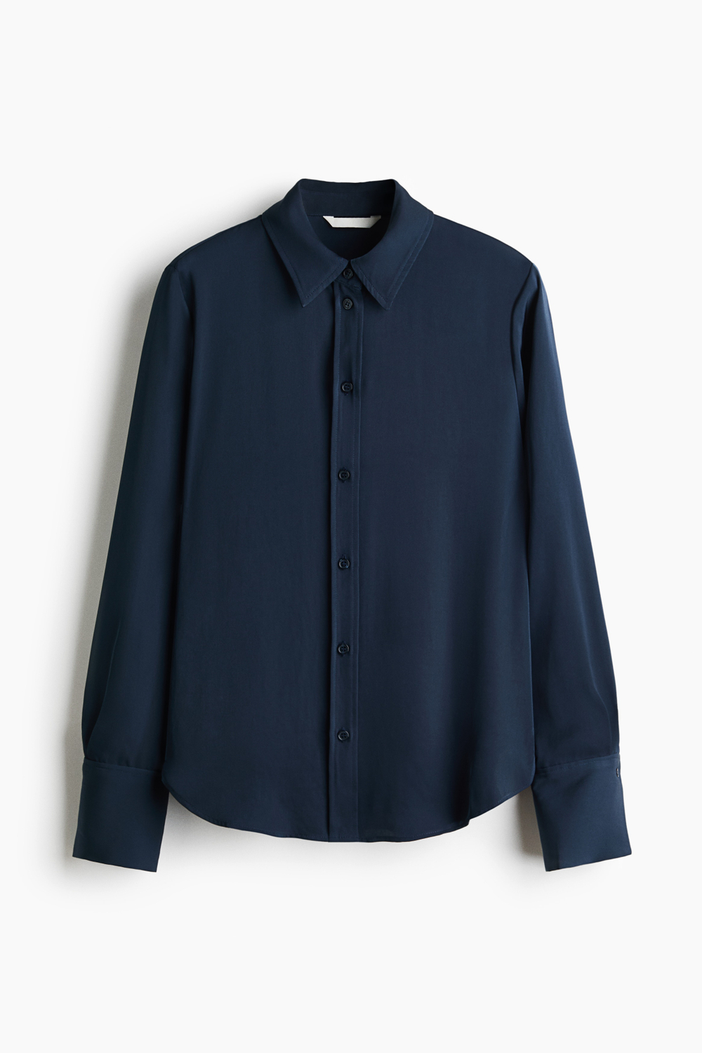 Атласная рубашка с длинными рукавами - H&M