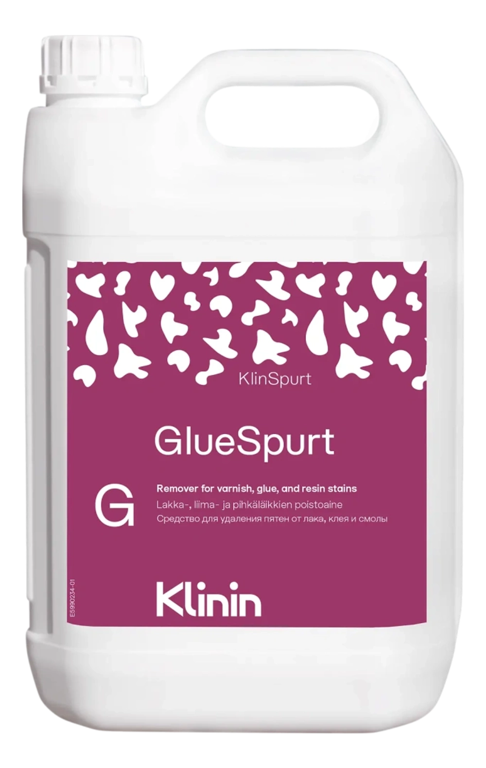 Klinin: GlueSpurt 5л для удаления пятен от лака, клея, смолы