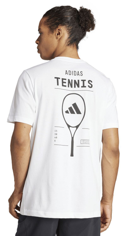 Мужская теннисная футболка Adidas Graphic Tennis Racket T-Shirt - white