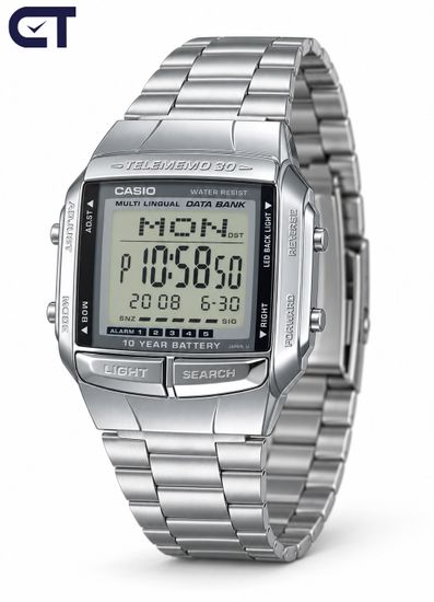 Casio DB-360-1A Vintage часы наручные унисекс — записная книжка, стальной браслет и батарейка на 10 лет