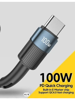 Кабель Тайпси 100W для iPhone 15 Pro Max быстрая зарядка 1м