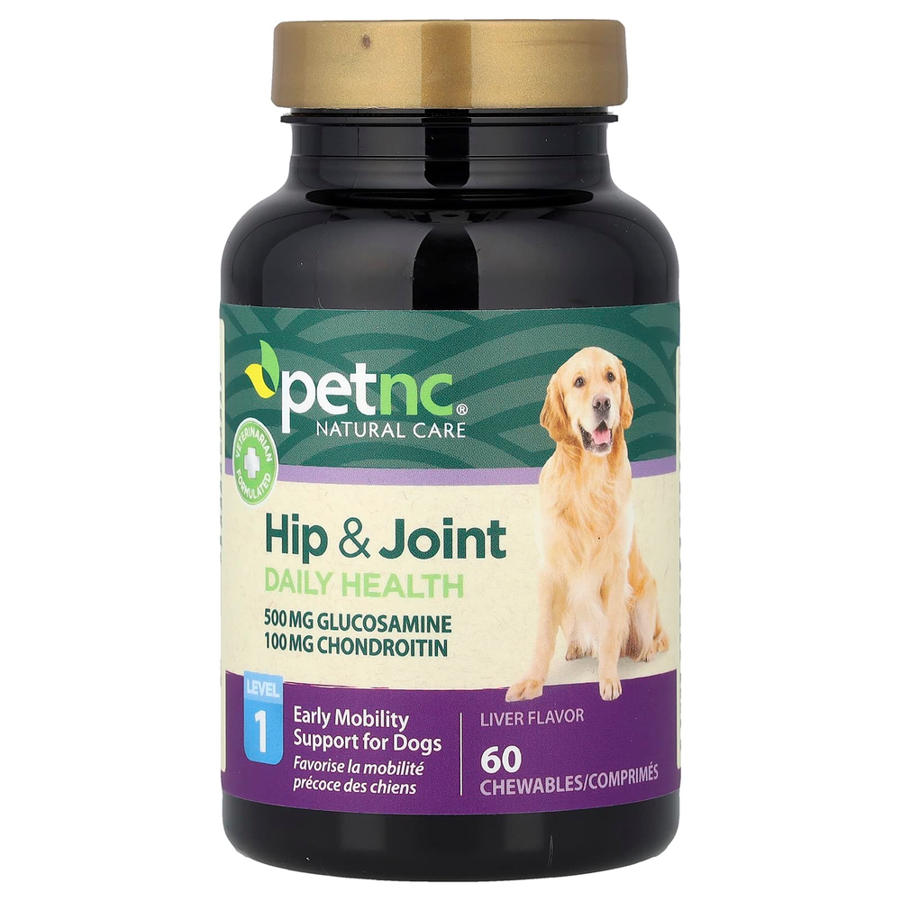 petnc NATURAL CARE, бедер и суставов для ежедневного здоровья, уровень 1, для собак, печень, 60 жевательных таблеток