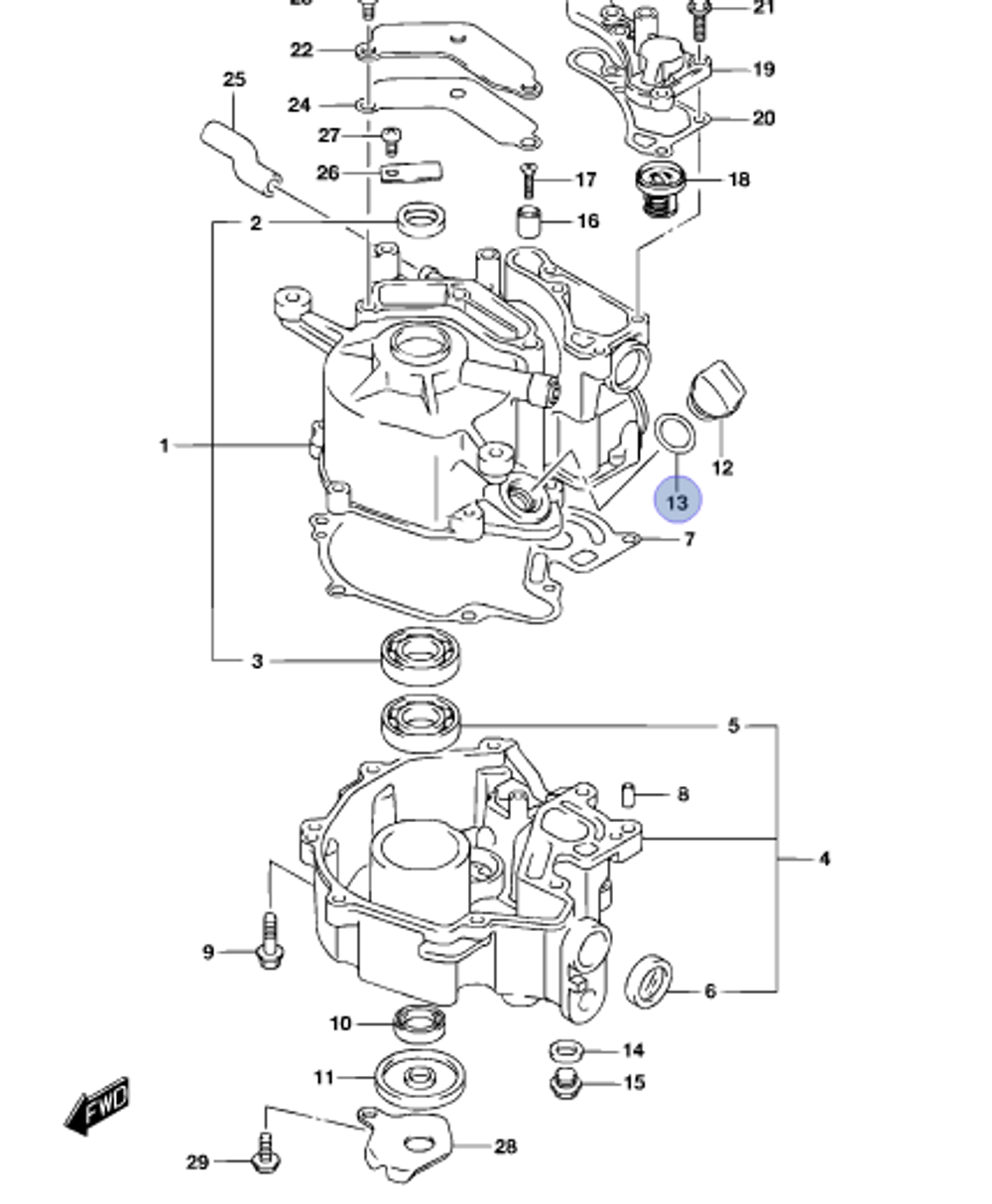 Уплотнение заливной пробки Suzuki 09280-15007