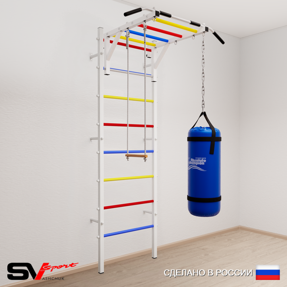 Шведская стенка Sv Sport усиленная 6322 (Турник рукоход/Трапеция/Цепь/Мешок 22кг)