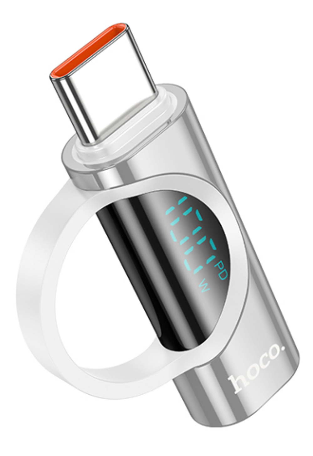 Переходник Hoco UA32 Type-C (папа) на Type-C (мама) серебристый