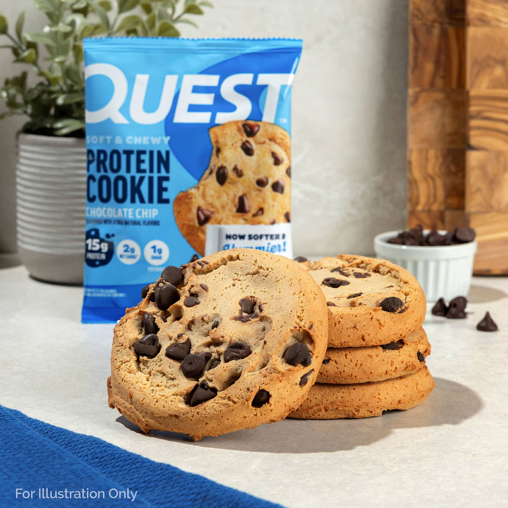 Quest Nutrition, протеиновое печенье, с шоколадной крошкой, 12 шт. по 59 г (2,08 унции)