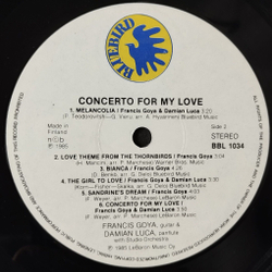 Винтажная виниловая пластинка LP Francis Goya and Damian Luca Concerto For My Love (Finland 1985)