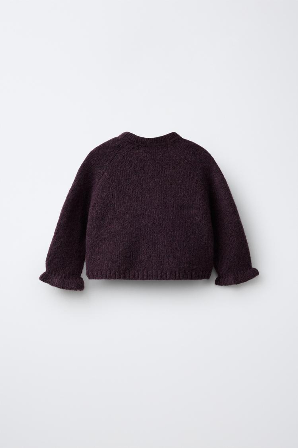 ZARA КАРДИГАН С ОБОРКАМИ, БОРДОВЫЙ