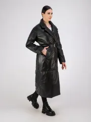 Пальто кожаное из натуральной кожи