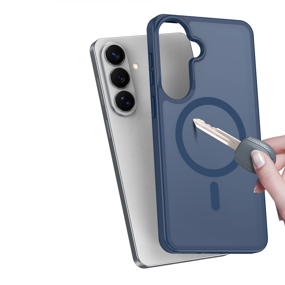 Чехол темно-синего цвета с MagSafe для Samsung Galaxy S26, серия Yind Series от Dux Ducis