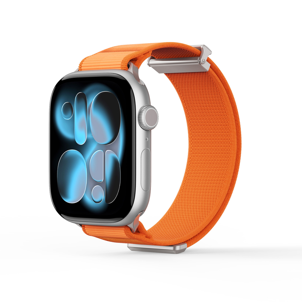 Ремешок оранжевого цвета с магнитной фиксацией для смарт часов Apple Watch размером 42, 44, 45, 46, 49MM, серия Strap (YM Series) от Dux Ducis