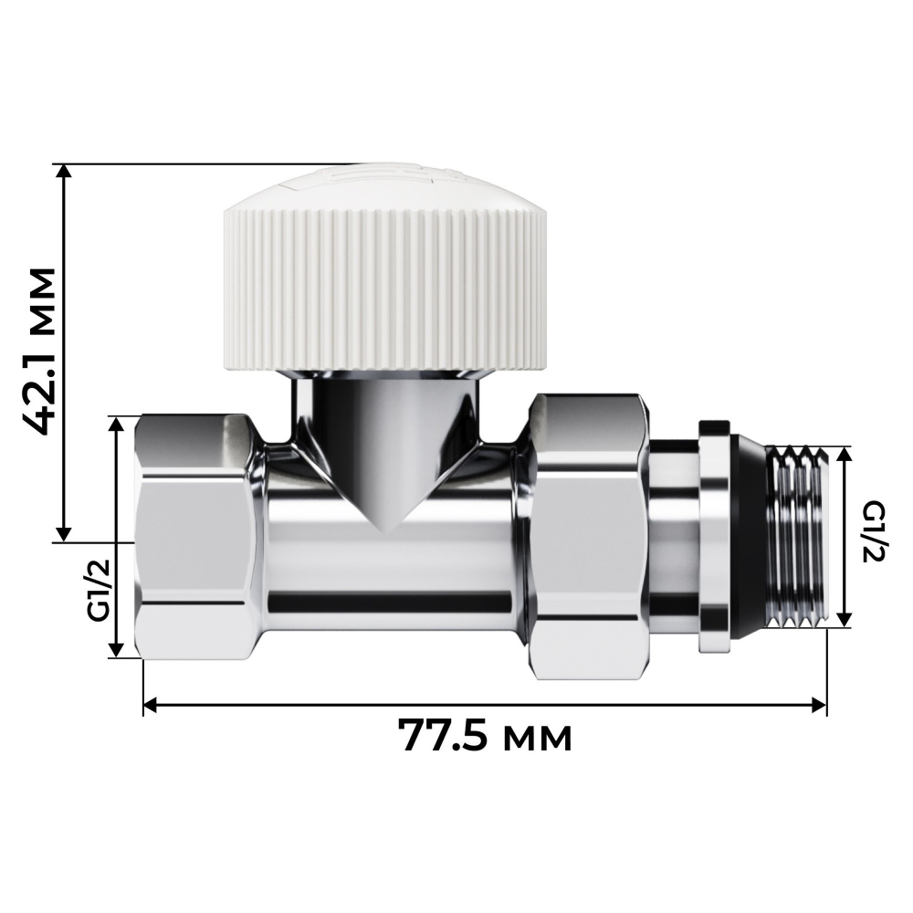 Набор термостатический прямой Royal Thermo Design 1/2quot;М30х1,5 (Хром)