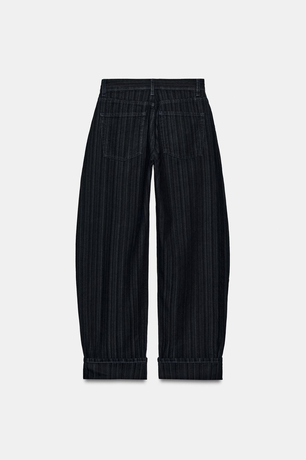 ZARA ДЖИНСЫ BALLOON СО СРЕДНЕЙ ПОСАДКОЙ И ЖАККАРДОВЫМ УЗОРОМ — ZW COLLECTION, ИНДИГО