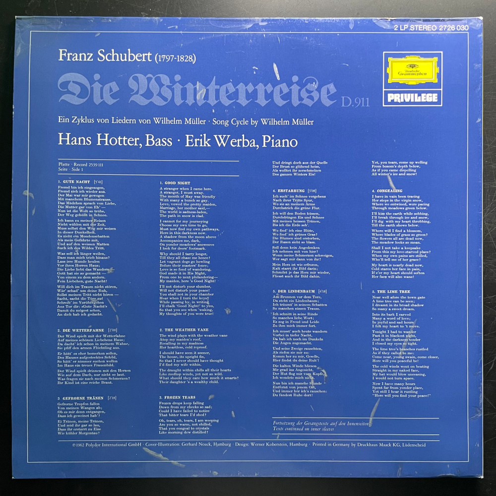 Шуберт - Зимний путь 2LP (Германия)