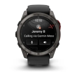 Garmin Fenix 8 PRO 51мм MicroLED Sapphire Carbon Gray DLC Titanium with Black/Pebble Gray Silicone Band