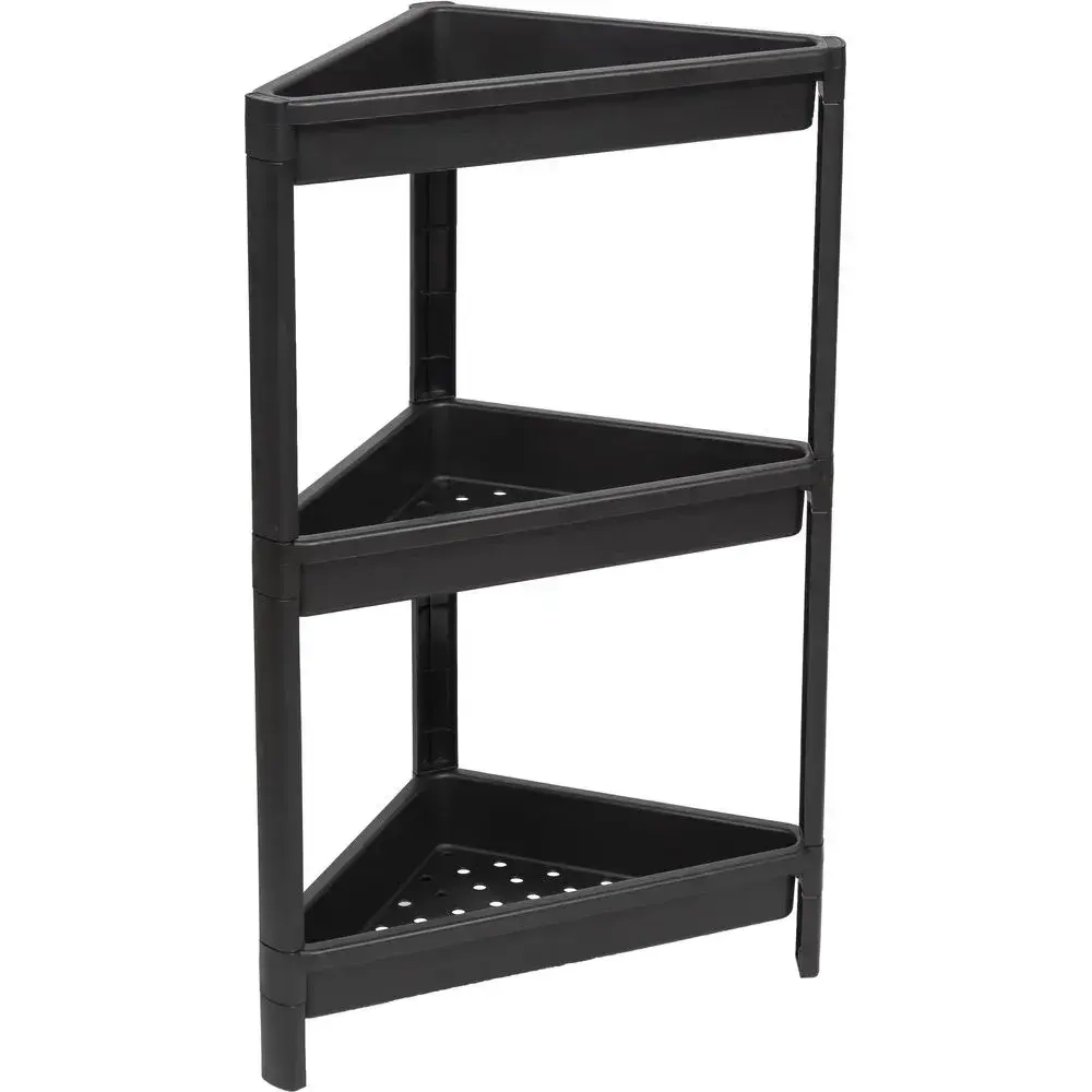 Полка угловая VIKEA подвесная 3-х ярусная (черный)