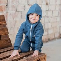 Комбинезон с клапаном и капюшоном "Синий камень" утепленный