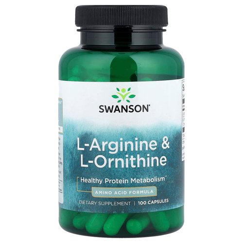 Swanson Vitamins, L-аргинин и L-орнитин, 100 капсул
