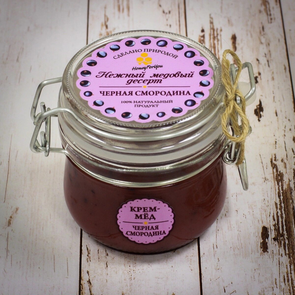 Нежный медовый десерт HoneyForYou "Чёрная смородина", мед-суфле