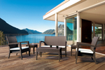 Столик пластиковый плетеный журнальный Siesta Contract Miami Lounge Table, коричневый