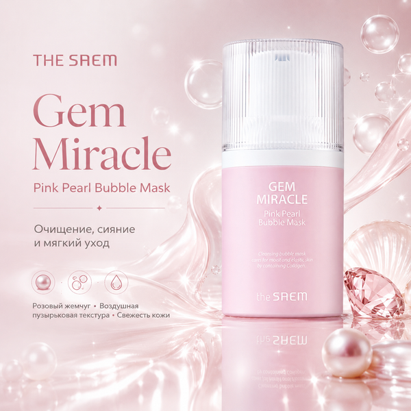Gem Miracle Pink Pearl Bubble Mask: кислородная маска с розовым жемчугом - полный разбор