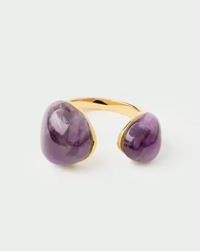 Кольцо Amethyst Gravity серебро 925 пробы покрытое золотом