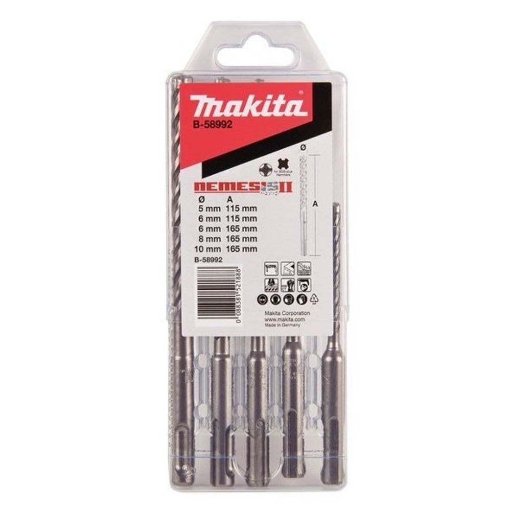 Набор буров SDS+ Makita B-58992, NEMESIS II, 5 шт Набор буров SDS+ Makita B-58992, NEMESIS II, 5 шт