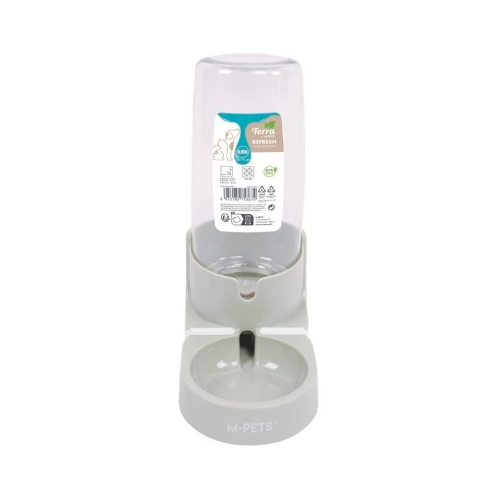 M-PETS Диспенсер для воды 850 мл, 9.5х19.5х21 см, цвет бежевый