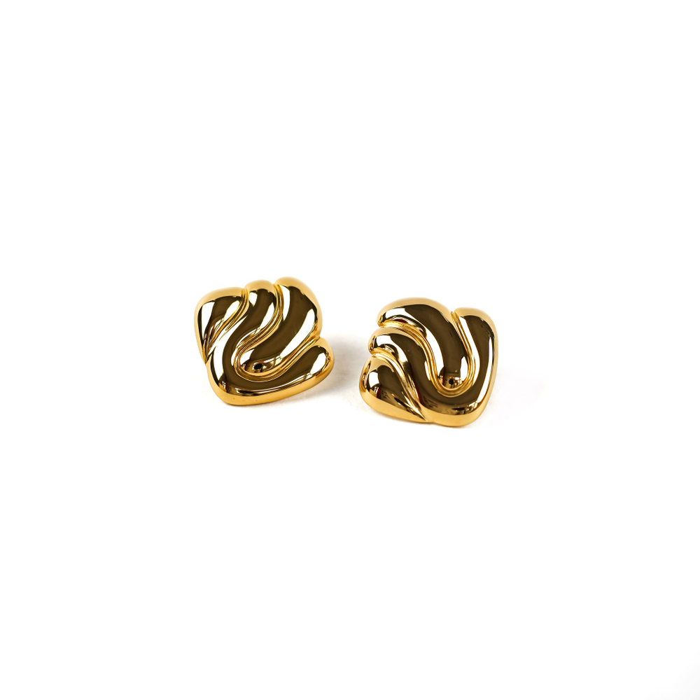Серьги квадратной формы gold