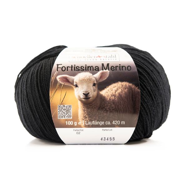 Пряжа Austermann (Аустерманн) Fortissima Merino 4-fach / уп.5 мот. по 100 г, 420 м, 93042-0002