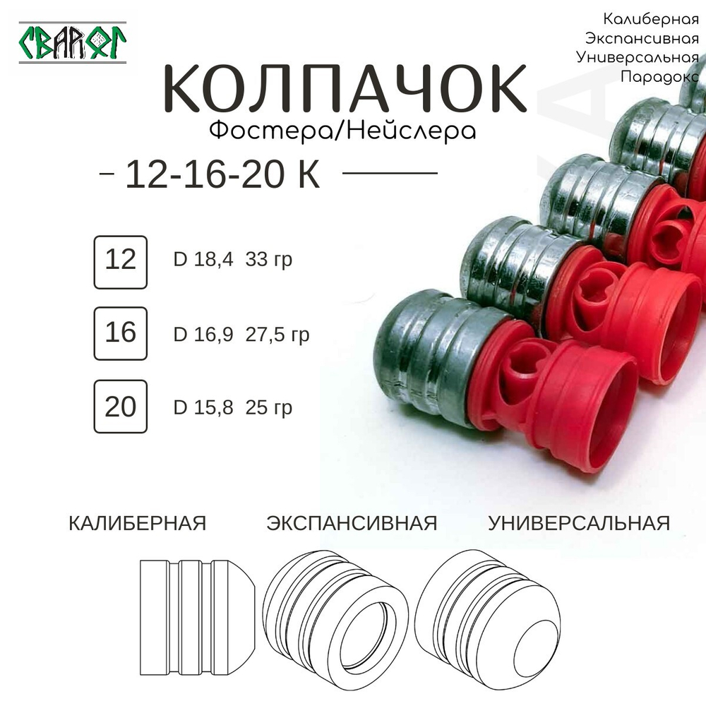 ПУЛЕЛЕЙКА аналог КОЛПАЧОК Фостера , Нейслера 12 калиберная