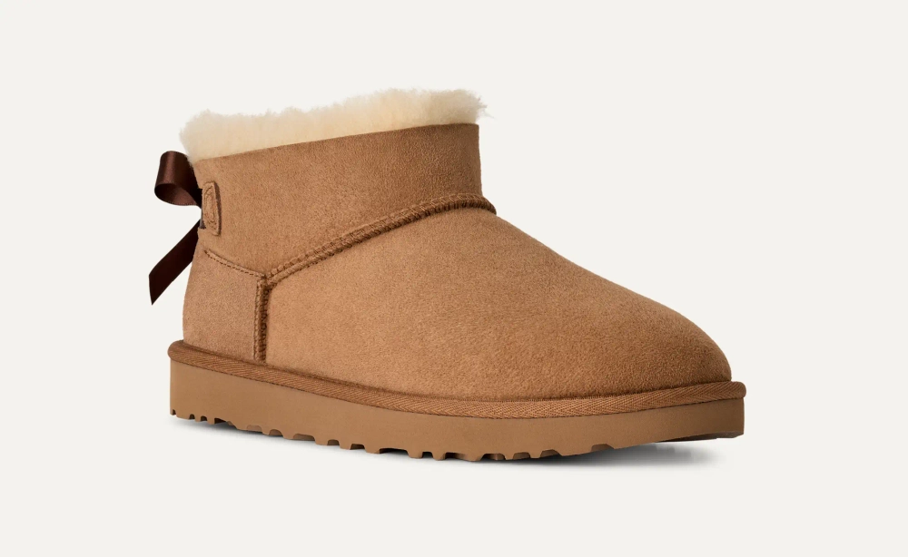 UGG Угги Ultra Mini Bailey Bow, каштановый