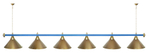 Лампа STARTBILLIARDS 6 пл. (плафоны золотые,штанга золотая,фурнитура золото)