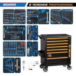 KING TONY (9G38-325MRV40) Набор инструментов 325 предметов, "BOARD", в черной тележке