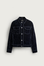 УКОРОЧЕННАЯ ДЖИНСОВАЯ КУРТКА С ФЛОКОМ — ZARA · 8491/801