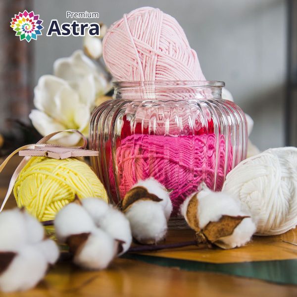 Пряжа Astra Premium (Астра Премиум) Джинс (Jeans) / уп.4 мот. по 50 г, 135 м, 110 розовый