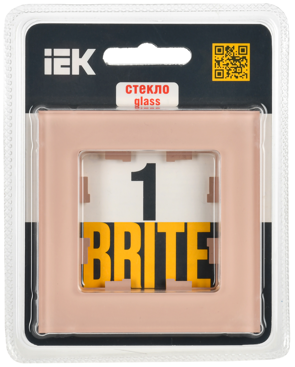 BRITE Рамка 1-местная РУ-1-2-БрП стекло персиковый матовый IEK