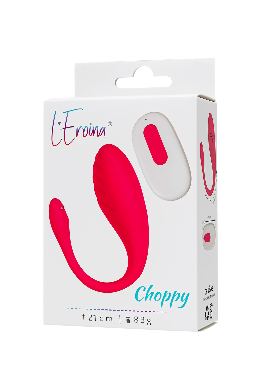 Виброяйцо с пультом управления Leroina Choppy розовое 21 см