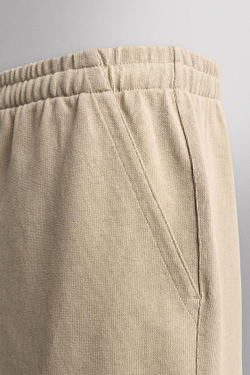 ZARA УТЯЖЕЛЕННЫЕ ШОРТЫ-ДЖОГГЕРЫ, ПЕСОЧНЫЙ