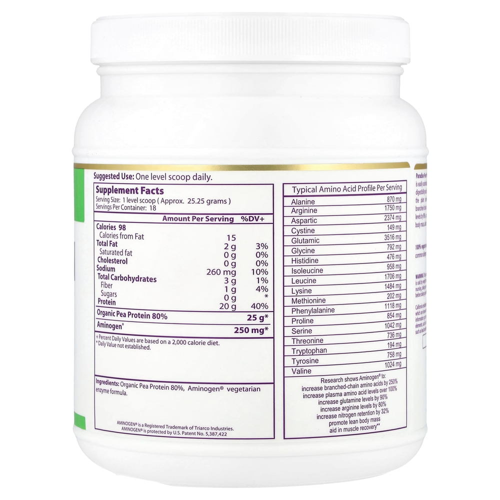 Paradise Herbs, Гороховый белок, без вкуса, 16 унций (454 г)