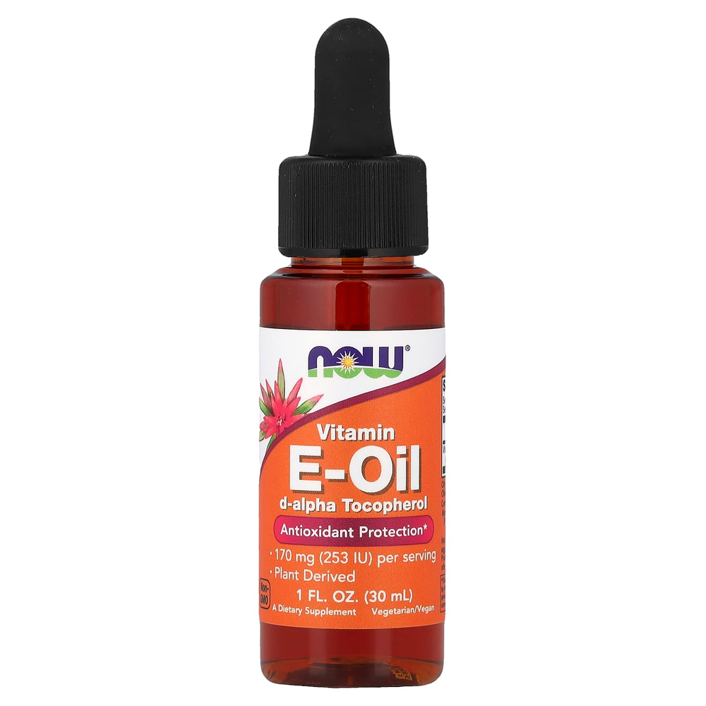 NOW Foods, масло с витамином E, антиоксидантная защита, 30 мл (1 жидк. унция)