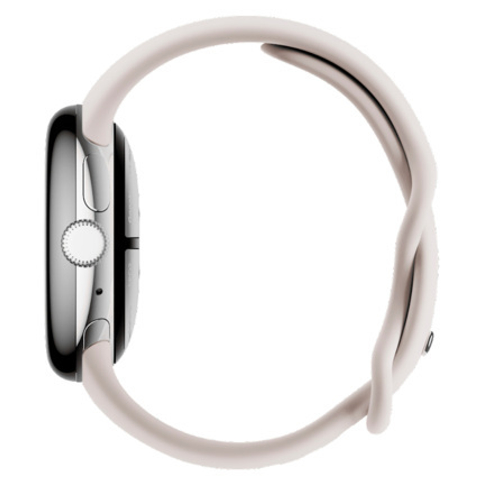 Умные часы Google Pixel Watch 2, Wi-Fi, «Полированный серебристый» корпус, ремешок Фарфорового цвета (версия Global)