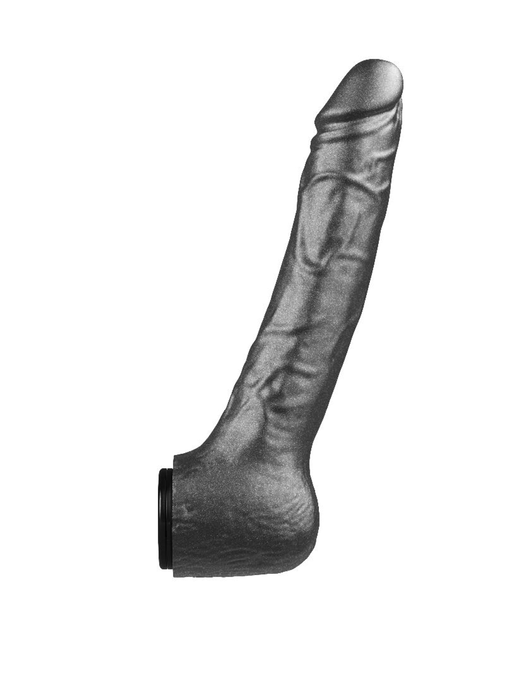 Чёрная фаллическая насадка BLACK BENT 3 - 18 см.