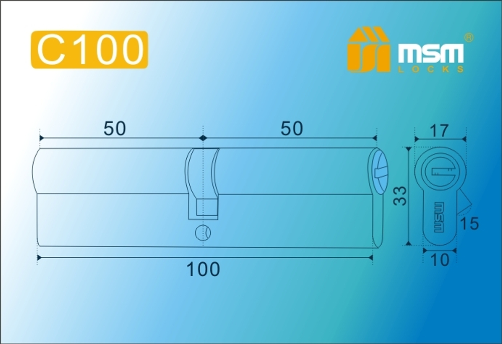 Цилиндровый механизм MSM C100 ключ/ключ  Арт.12776