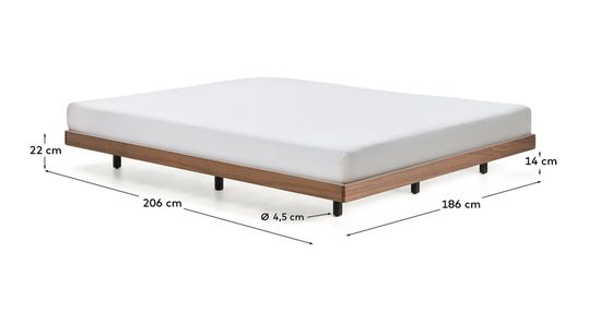 Основание кровати Norlen La Forma из орехового шпона с темной отделкой для матраса 180 x 200
