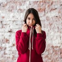 Комбинезон женский с капюшоном утепленный "Вишня"