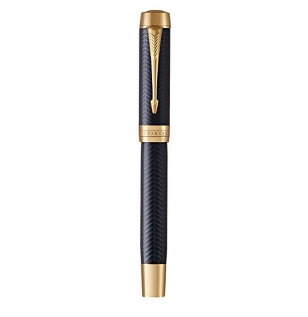 Перьевая ручка Parker Duofold Prestige Centennial, Blue Chevron GT Foutain Pen Medium, перо:M , цвет чернил: black, в подарочной упаковке.
